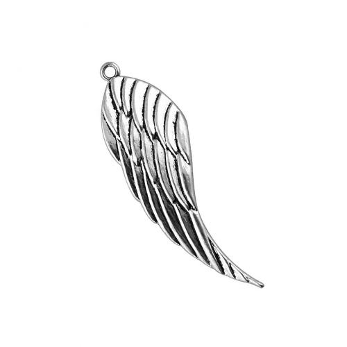 Wing Shaped Zinc Alloy Pendants plated DIY antique silver color Sold By PC