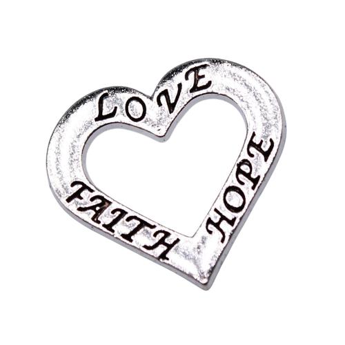 Zink Alloy Hjärta Hängen, plated, DIY & ihålig, 10PC/Bag, Säljs av Bag