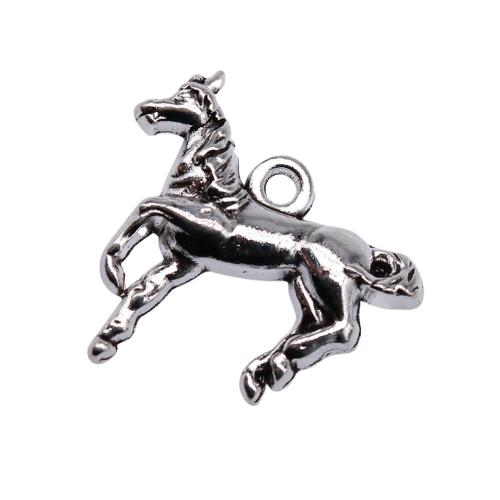 Zinc Alloy Animal Pendants Horse plated DIY antique silver color Sold By Bag