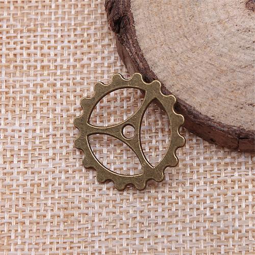 Zinc Alloy Pendants Gear Wheel plated DIY & hollow antique bronze color Sold By Bag
