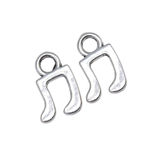 Hudební nástroje Tvarované Zinc Alloy Přívěsky, Zinek, Music Note, DIY, 11x7mm, 40PC/Bag, Prodáno By Bag