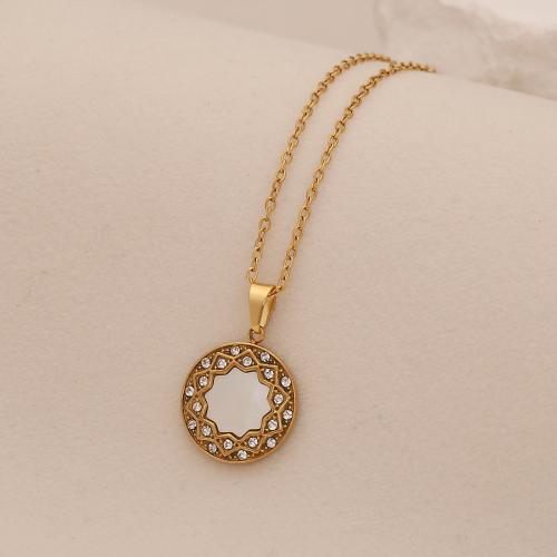 Nerezová ocel šperky náhrdelník, 304 Stainless Steel, s Akryl, různé styly pro výběr & pro ženy & s drahokamu, zlatý, Prodáno By PC