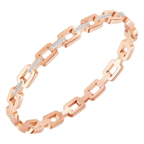 Bracelet en acier inoxydable, Acier inoxydable 304, pavé de micro zircon & pour femme & creux, plus de couleurs à choisir, Vendu par PC