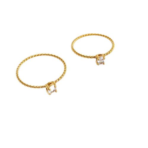 Cubic Zirconia nerezové prst prsten, 304 Stainless Steel, s Cubic Zirconia, á, módní šperky & různé velikosti pro výběr & pro ženy, zlato, Prodáno By PC