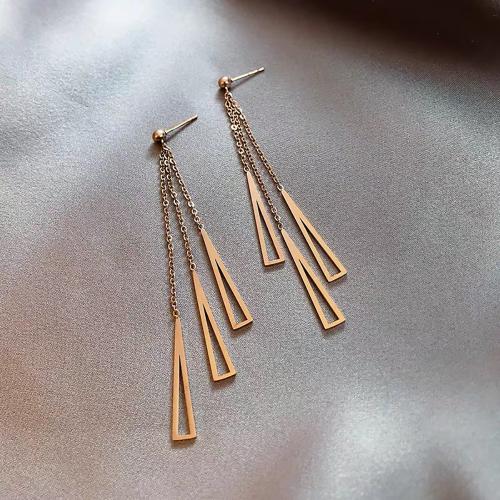 Edelstahl Tropfen Ohrring, 304 Edelstahl, plattiert, Modeschmuck & für Frau & hohl, Roségold, verkauft von Paar