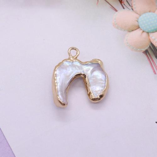 Sladkovodní Pearl Přívěsky, s Mosaz, Nepravidelné, barva pozlacený, DIY, smíšené barvy, Prodáno By PC