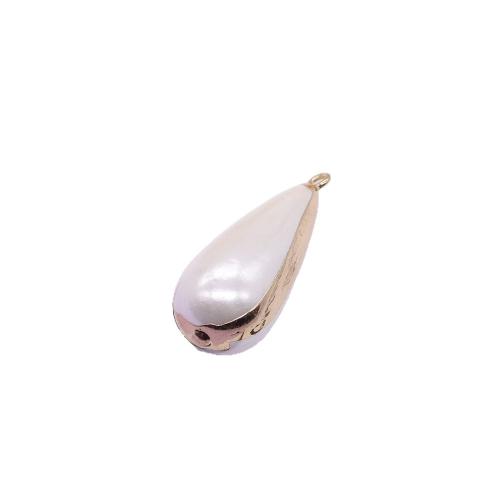Marinhas do sul Escudo Pingente, Shell Pearl, with cobre, Lágrima, cromado de cor dourada, DIY, cores misturadas, vendido por PC