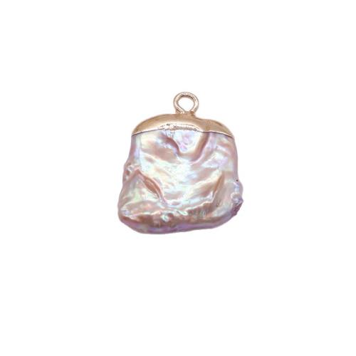 Sladkovodní Pearl Přívěsky, s Mosaz, Nepravidelné, barva pozlacený, DIY, smíšené barvy, Prodáno By PC