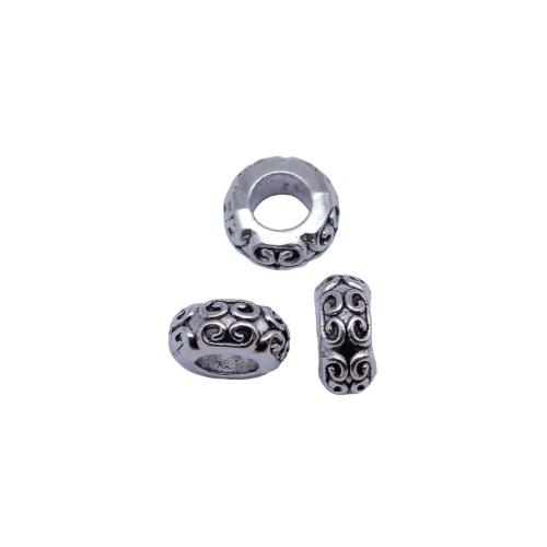 Zinc Alloy Spacer Beads Round plated DIY antique silver color Sold By Bag