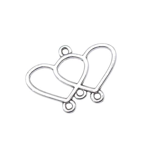 Hjärta Zink Alloy Connector, plated, DIY & ihålig, 10PC/Bag, Säljs av Bag