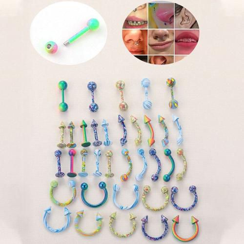 304 rostfritt stål Dermal Piercing smycken, ugnstorkande lack, Unisex & olika stilar för val, Säljs av PC