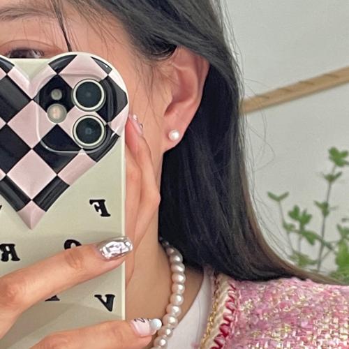 perla d'acquadolce coltivata naturalmente orecchini a borchia, with 925 argento sterlina, Cerchio, gioielli di moda & per la donna, 6mm, Venduto da coppia