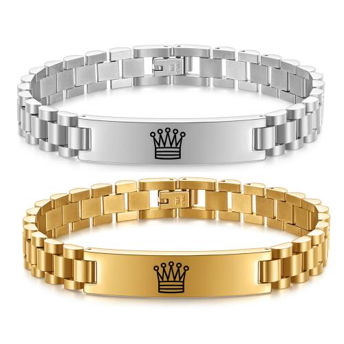 Bijoux bracelet en acier inoxydable, Acier inoxydable 304, Placage de couleur d'or, bijoux de mode & motif laser, plus de couleurs à choisir, Vendu par PC