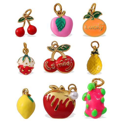 Nerezová ocel Šperky Přívěsky, 304 Stainless Steel, ovoce, DIY & různé styly pro výběr & smalt, Prodáno By PC