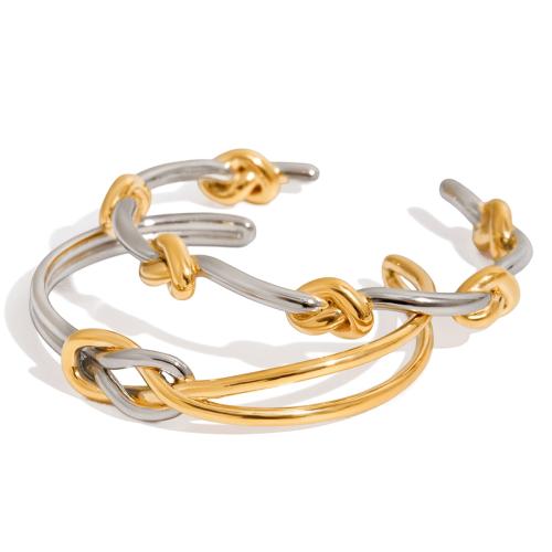 Acier inoxydable 304 bracelet manchette, Placage, styles différents pour le choix & pour femme & deux tons, Vendu par PC