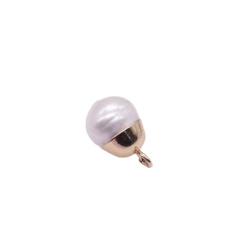 Freshwater Pearl Pendants with Brass Light Bulb gold color plated DIY mixed colors Sold By PC