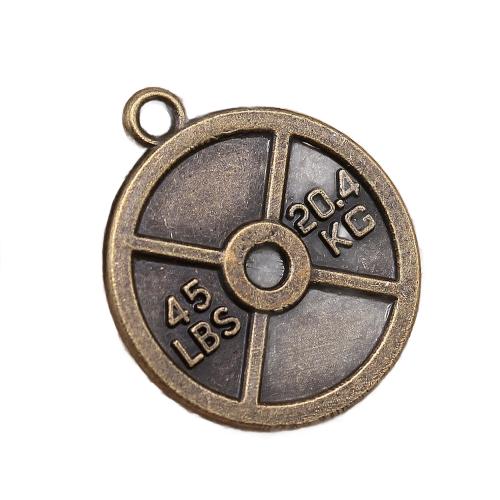 Zinc Alloy Pendants Round plated DIY antique bronze color Sold By PC