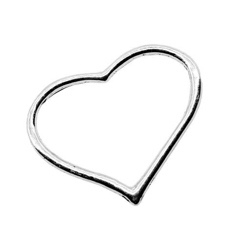 Zinc Alloy Heart Pendants plated DIY & hollow antique silver color Sold By Bag
