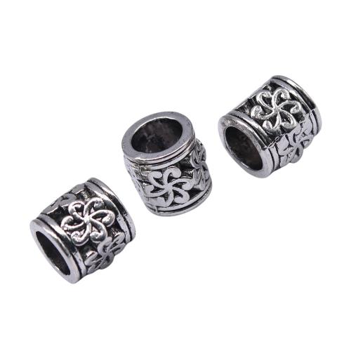 Zinc Alloy Jewelry Beads Round plated DIY antique silver color Sold By Bag