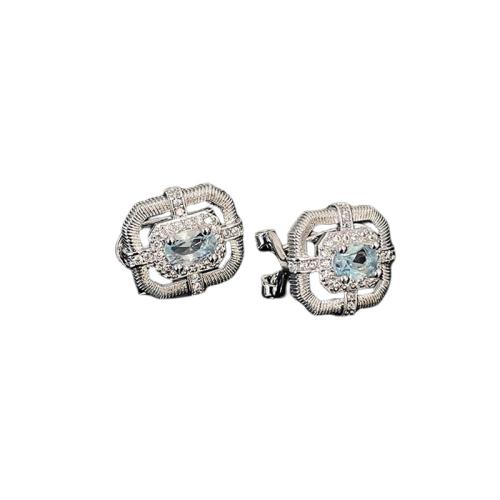 laiton boucle d oreille dormeuse, Motif géométrique, Placage, pour femme & avec strass, 15x10mm, Vendu par paire