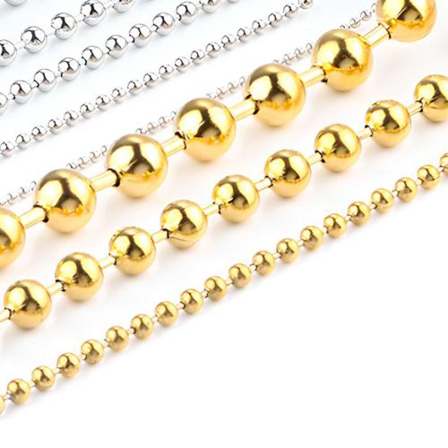 Rostfritt stål Ball Chain, 304 rostfritt stål, plated, DIY & kulkedja, fler färger för val, Säljs av m