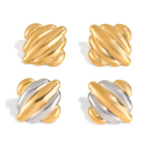 Stainless Steel Stud fülbevaló, 304 rozsdamentes acél, galvanizált, divat ékszerek & a nő, több színt a választás, Által értékesített pár