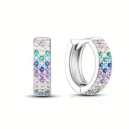 Cubic Zirconia Micro Pave Latão Brinco, cobre, banhado, joias de moda & micro pavimento em zircônia cúbica & para mulher, vendido por par