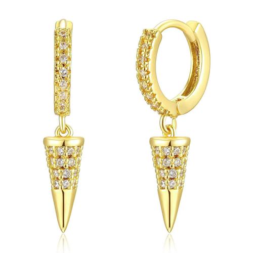 Boucles d'oreilles en laiton zircon cubique pavent, Placage, bijoux de mode & pavé de micro zircon & pour femme, Vendu par paire