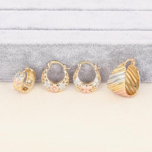 Laiton Leverback boucle d'oreille, Placage, bijoux de mode & styles différents pour le choix & pour femme, multicolore, Vendu par paire