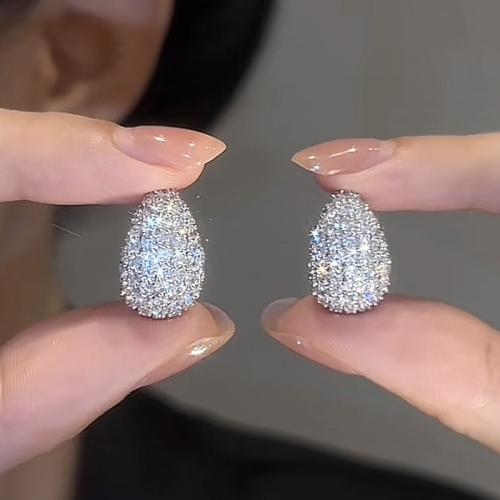 Boucles d'oreilles en laiton zircon cubique pavent, Placage, bijoux de mode & pavé de micro zircon & pour femme, Vendu par paire