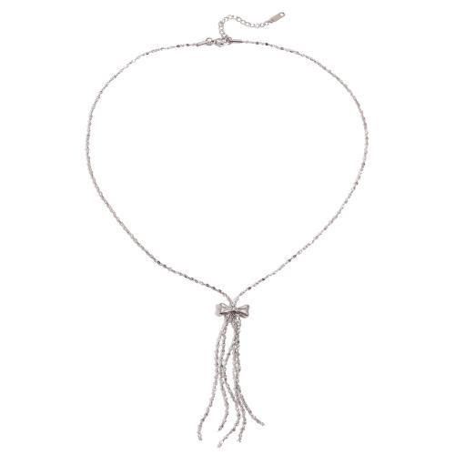 Nerezová ocel šperky náhrdelník, 304 Stainless Steel, módní šperky & různé styly pro výběr & pro ženy, Původní barva, Prodáno By PC