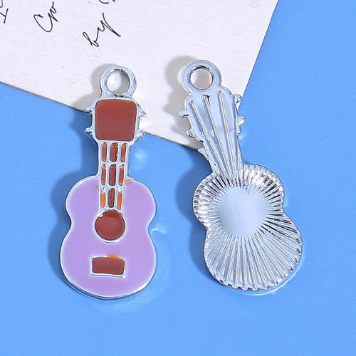 Zink legering emalj hängen, Zink Alloy, Gitarr, plated, DIY, fler färger för val, 10PC/Bag, Säljs av Bag