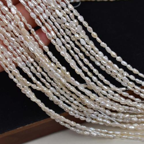 Perles de culture d'eau douce Keishi, perle d'eau douce cultivée, Baroque, DIY, blanc, 4-5mm, Vendu par 37 cm brin