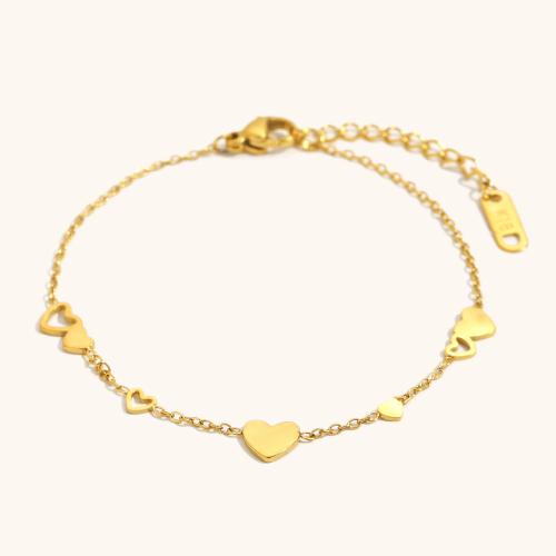 Bijoux bracelet en acier inoxydable, Acier inoxydable 304, Plaqué or 18K, bijoux de mode & pour femme, Vendu par PC