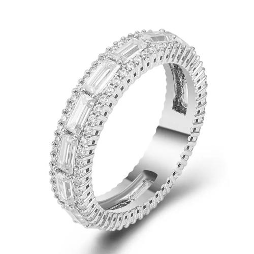 Krychlový Circonia Micro vydláždit mosazný prsten, Mosaz, různé velikosti pro výběr & micro vydláždit kubické zirkony & pro ženy, Prodáno By PC