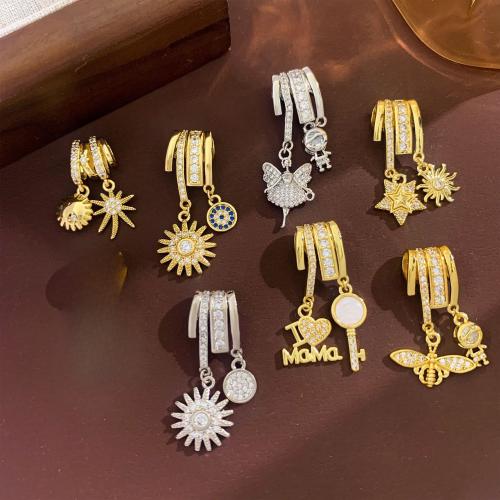 Cubique Pendentif en laiton zircon pavent, Placage, DIY & pavé de micro zircon & émail, plus de couleurs à choisir, protéger l'environnement, sans nickel, plomb et cadmium, Vendu par PC