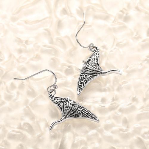 Boucles d'oreilles en alliage de zinc, poisson, Placage, bijoux de mode & pour femme, Vendu par paire