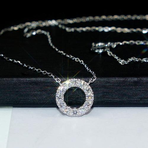 Collier en laiton cubique Zircon Micro Pave, Placage, pavé de micro zircon & pour femme & creux, Longueur Environ 45 cm, Vendu par PC