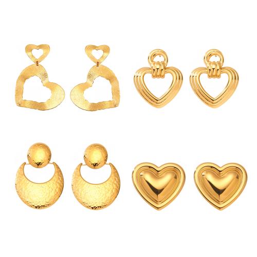 Edelstahl Tropfen Ohrring, 304 Edelstahl, plattiert, verschiedene Stile für Wahl & für Frau & hohl, keine, verkauft von Paar