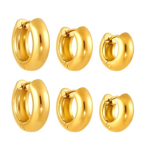 Huggie Korg Örhänge, 304 rostfritt stål, plated, mode smycken & olika storlek för val & för kvinna, fler färger för val, Säljs av Par