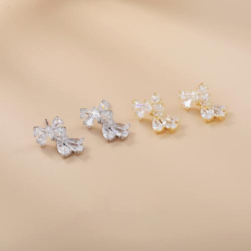 laiton Boucle d'oreille goutte, Placage, pavé de micro zircon & pour femme, plus de couleurs à choisir, 10x16.50mm, Vendu par paire