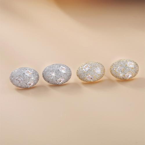laiton boucle d oreille dormeuse, larme, Placage, pavé de micro zircon & pour femme, plus de couleurs à choisir, 12x16.50mm, Vendu par paire