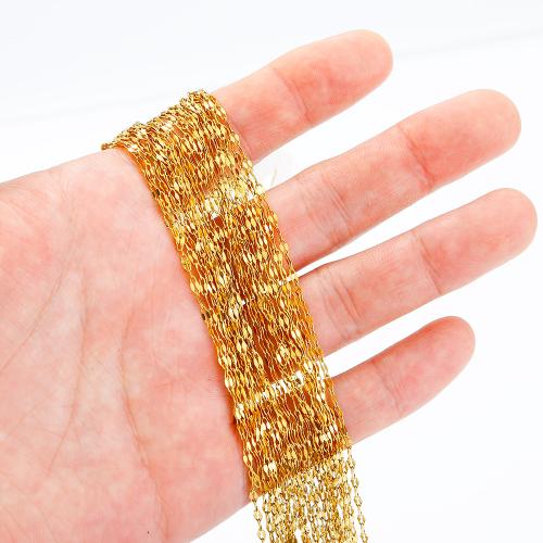 Nerezová ocel šperky řetěz, 304 Stainless Steel, barva pozlacený, DIY, více barev na výběr, 12PC/Bag, Prodáno By Bag