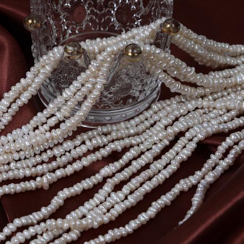 Naturel d'eau douce perles, perle d'eau douce cultivée, Irrégulière, DIY, blanc, 3-4mm, Vendu par 35 cm brin