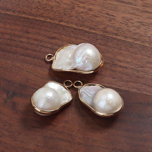 Freshwater Pearl Halsband, med Mässing, Barock, DIY, vit, 13-15mm, Säljs av PC