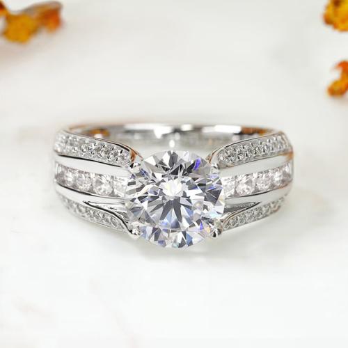 Krychlový Circonia Micro vydláždit mosazný prsten, Mosaz, různé velikosti pro výběr & micro vydláždit kubické zirkony & pro ženy, Prodáno By PC