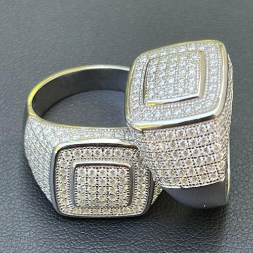 Krychlový Circonia Micro vydláždit mosazný prsten, Mosaz, různé velikosti pro výběr & micro vydláždit kubické zirkony & pro ženy, Prodáno By PC