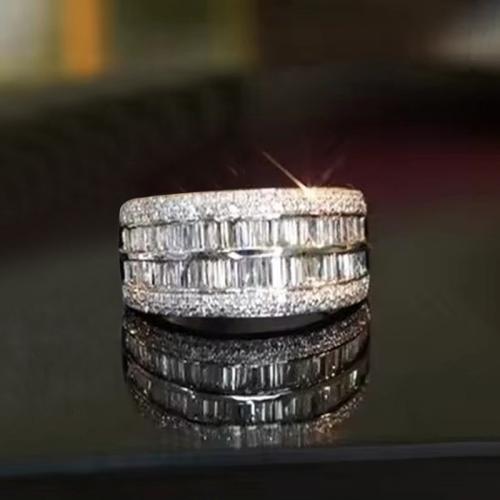 Krychlový Circonia Micro vydláždit mosazný prsten, Mosaz, různé velikosti pro výběr & micro vydláždit kubické zirkony & pro ženy, Prodáno By PC