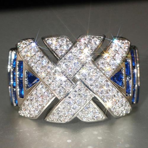 Krychlový Circonia Micro vydláždit mosazný prsten, Mosaz, micro vydláždit kubické zirkony & pro ženy & smalt, Prodáno By PC