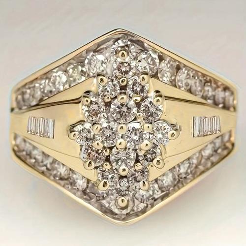 Krychlový Circonia Micro vydláždit mosazný prsten, Mosaz, různé velikosti pro výběr & micro vydláždit kubické zirkony & pro ženy, Prodáno By PC